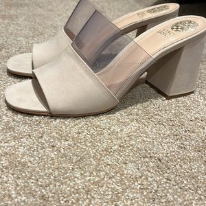 Beige Vince Camuto heeled sandals